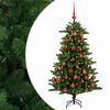 vidaXL Umjetno božično drevo z okrasnimi kroglami 120 cm 150 LED