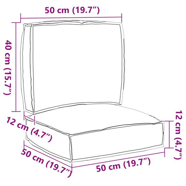 vidaXL Set blazin za palete 2 pcs krema Oxford tkanina