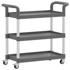 vidaXL 3-nadstropni voziček siv 77x34x72 cm aluminij