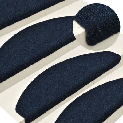 vidaXL Samolepilne preproge za stopnice 15 kosov mor. modre 65x21x4 cm