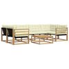 vidaXL Zunanja garnitura za sedenje 7 pcs Bela in krem 79 x 79 x 37 cm