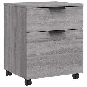 vidaXL Pisarni&scaron;ka omarica na kolesih siva sonoma 45x38x54 cm inž. les