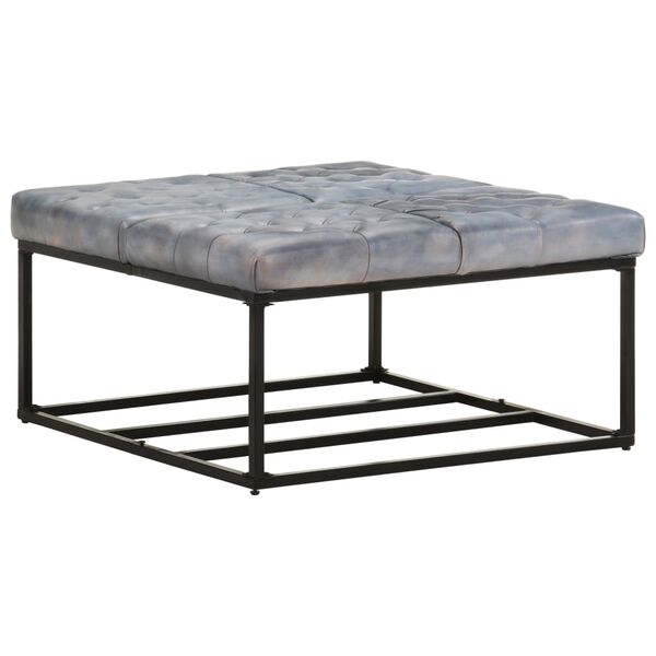 vidaXL Tabure siv 80x80x43 cm pravo usnje