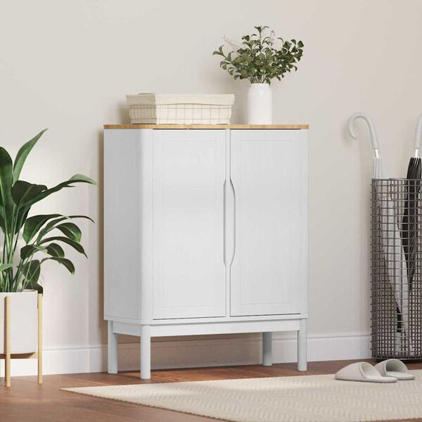 vidaXL Strani &scaron;al FLORO Bela 70 x 30 x 70,5 cm Masivno borovo les