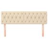 vidaXL Posteljno vzglavje krem 144x7x78/88 cm blago