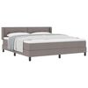 vidaXL Postelja z vzmetnico z vzglavjem Taupe 200 x 180 cm blago