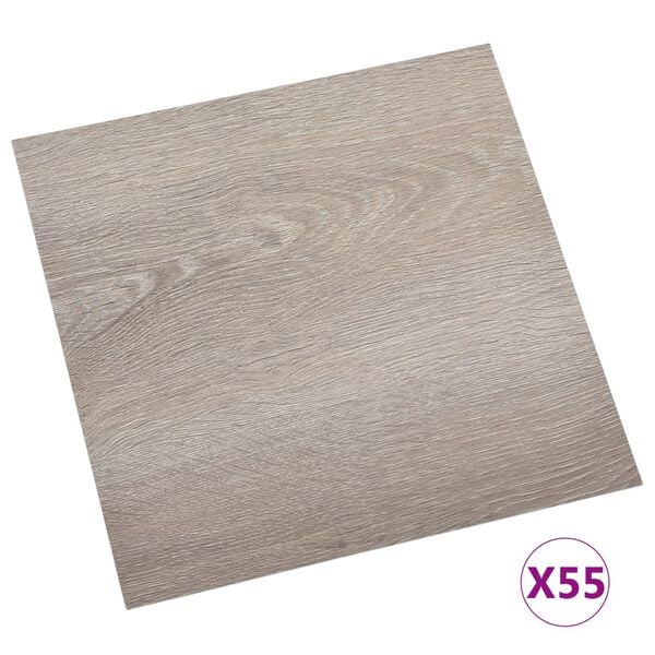 vidaXL Samolepilne talne plošče 55 kosov PVC 5,11 m² taupe