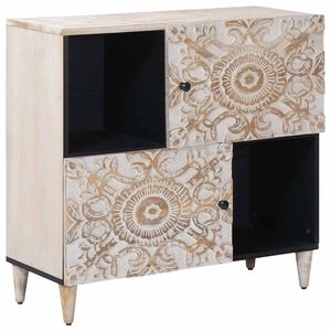 vidaXL Strani &scaron;al z vrati Bela 80 x 33,5 x 75 cm Masiven les manga