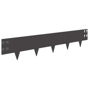 vidaXL Robovi trave 30 pcs 100 x 20 cm Jeklo Črna