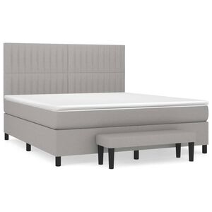 vidaXL Box spring postelja z vzmetnico svetlo siva 180x200 cm blago