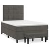 vidaXL Box spring postelja z vzmetnico temno siva 120x200 cm žamet