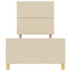 vidaXL Konstrukcija postelje z vzglavjem krema 90 x 200 cm blago