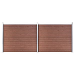 vidaXL Komplet ograjnih panelov WPC 353x146 cm rjav