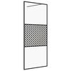 vidaXL Pregrada za tu&scaron; s prozornim ESG steklom 115x195 cm črna