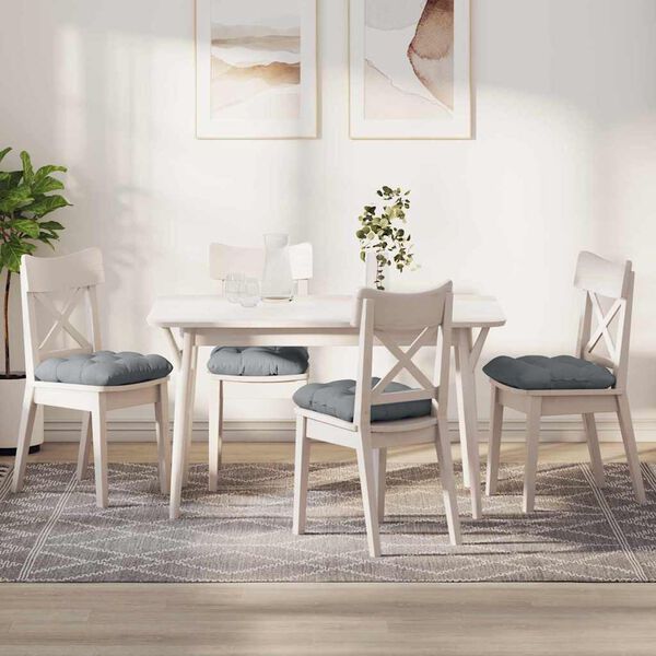 vidaXL Sedežne blazine 4 pcs Svetlo siva 40 x 40 x 12 cm blago
