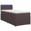 vidaXL Postelja boxspring z vzmetnico Temno rjava 90 x 190 cm Blago