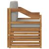 vidaXL Zunanja garnitura za sedenje z blazino Naravna 67 x 63 x 73 cm