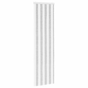 vidaXL Zaslon proti insektom Chenille Svetlo siva in bela. 56 x 200 cm