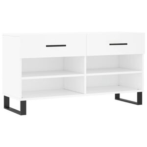 vidaXL Klop za čevlje bela 102x35x55 cm inženirski les