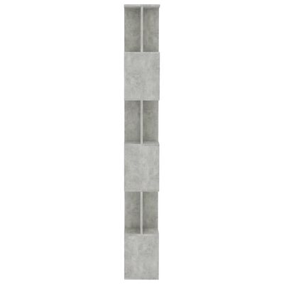 vidaXL Knjižna omara/paravan betonsko siva 80x24x192 cm iverna plošča