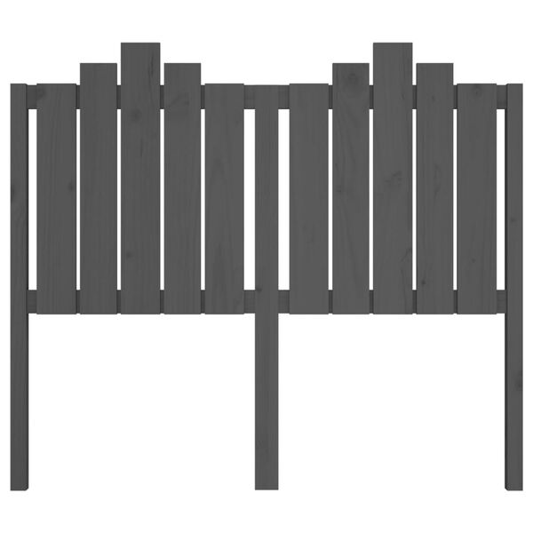 vidaXL Posteljno vzglavje sivo 126x4x110 cm trdna borovina