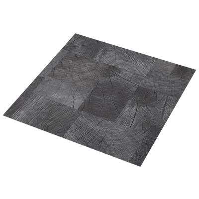 vidaXL PVC talna plošča samolepilna 5,11 m² lesena struktura siva