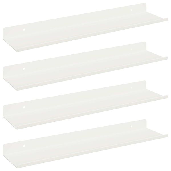 vidaXL Ležeča polica 4 pcs Bela 40 x 9 x 2,5 cm Jeklo