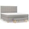 vidaXL Box spring postelja z vzmetnico svetlo siva 180x200 cm blago