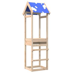 vidaXL Igralna stolpnica Rjava 52,5 x 46,5 x 195 cm Trdna borovina