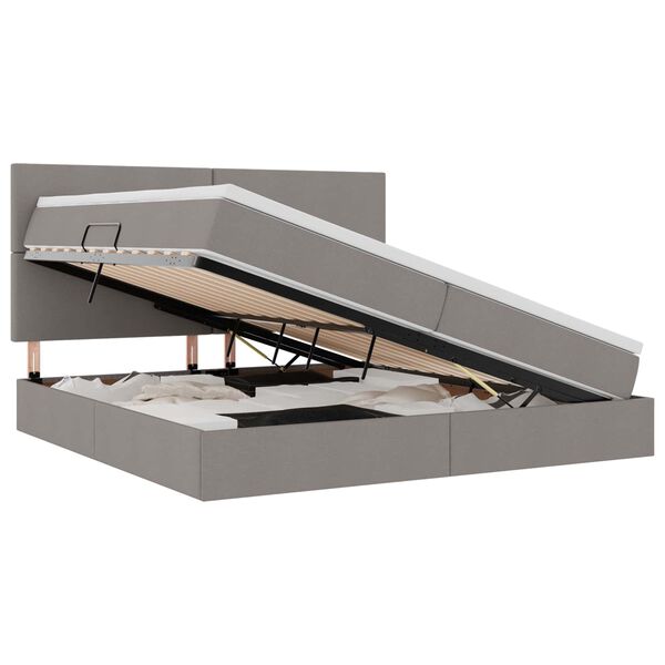 vidaXL Postelja z dodatnim prostorom za shranjevanje in LED osvetlitvijo