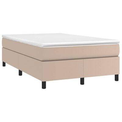 vidaXL Box spring postelja z vzmetnico kapučino 120x190cm umetno usnje