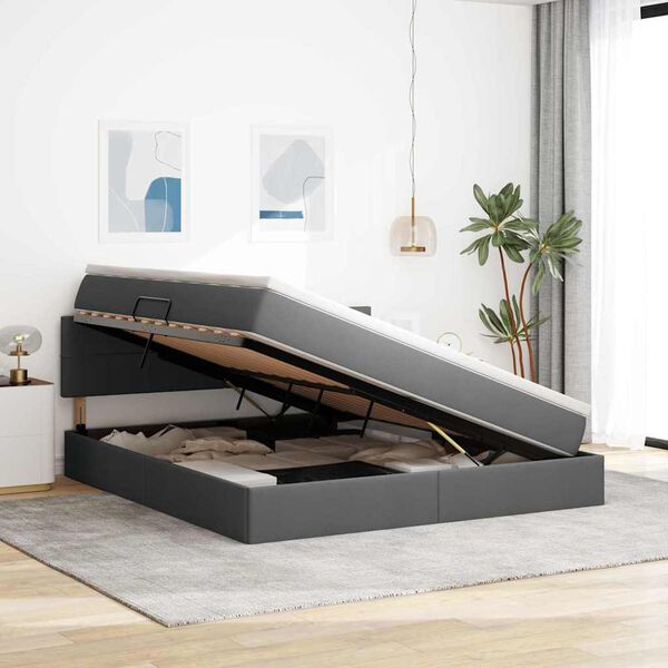vidaXL Postelja z dodatnim prostorom za shranjevanje in vzmetnico