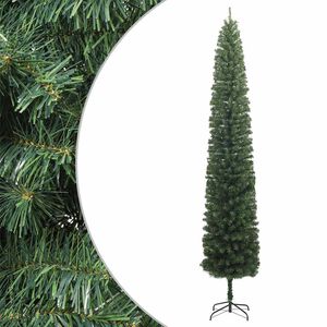vidaXL Ozka novoletna jelka s stojalom 270 cm PVC