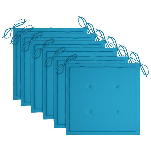 vidaXL Zložljivi vrtni stoli 6 kosov z blazinami trden akacijev les