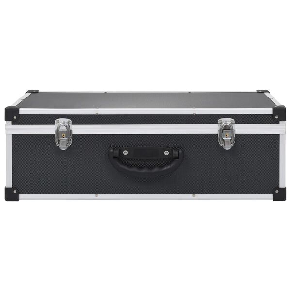 vidaXL CD kovček za 80 CD-jev iz aluminija ABS črn