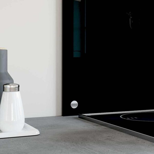 vidaXL Kuhinjska zaščitna obloga črna 100x60 cm kaljeno steklo