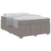 vidaXL Konstrukcija postelje z vzmetnico Taupe 160 x 200 cm blago