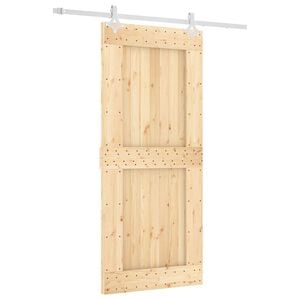 vidaXL Drsna vrata Naravna in bela 90 x 210 cm Masiven borov les