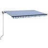 vidaXL Vlečna tenda Modra in bela 300 x 250 cm Poliester