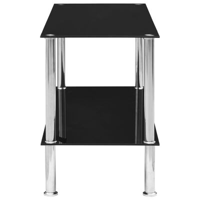 vidaXL Klubska mizica črna 110x43x60 cm kaljeno steklo