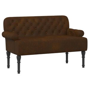 vidaXL Dvojnica s gumbi Rjava 120 x 65 x 78 cm Umetno nubuk usnje