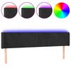 vidaXL LED posteljno vzglavje črno 183x16x78/88 cm žamet