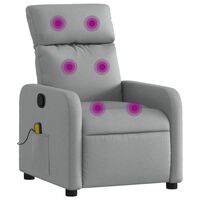 vidaXL Masažni fotelj svetlo sivo blago