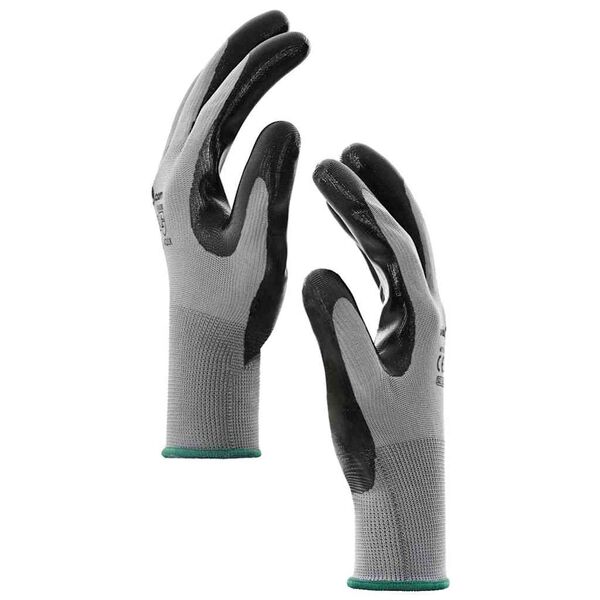 vidaXL Delovne rokavice 24 pcs Siva in črna 11 / XXL Poliester