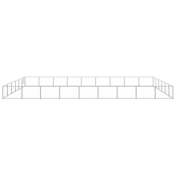 vidaXL Pasji boks srebrn 54 m&sup2; jeklo