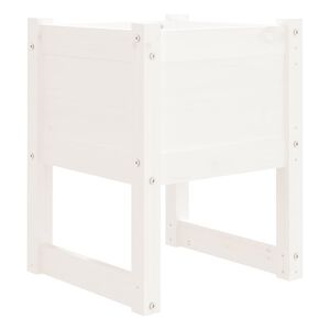 vidaXL Visoka greda bela 40x40x52,5 cm trdna borovina