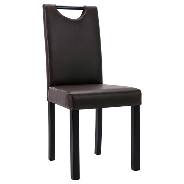 vidaXL Jedilni stoli 2 kosa rjavo umetno usnje