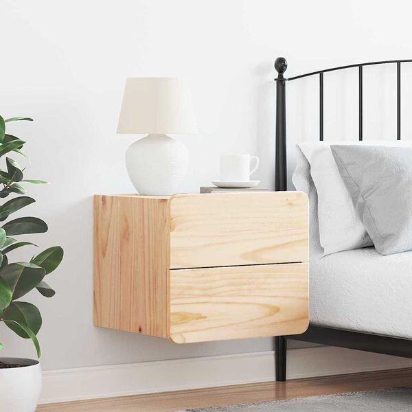 vidaXL Nočna omarica s predalom Rjava 39 x 34 x 33 cm Trdna borovina