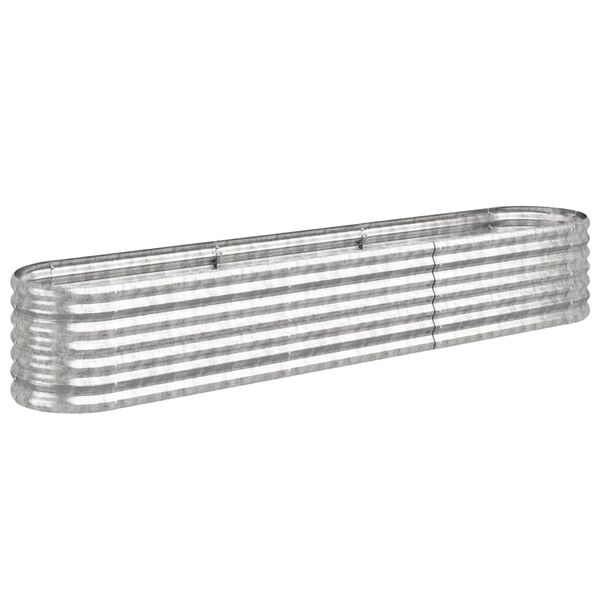 vidaXL Visoka greda iz cinkanega jekla 224x40x36 cm srebrna