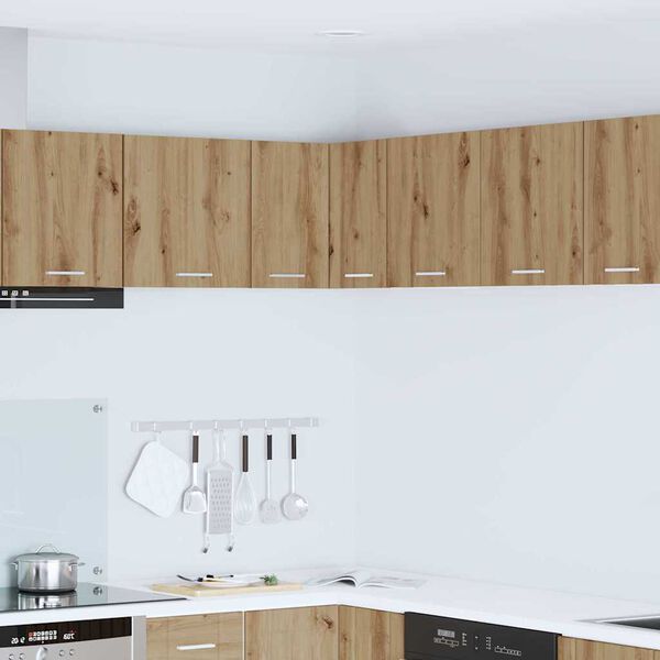 vidaXL Viseča omarica Artisan hrast in bela 57 x 57 x 40 cm